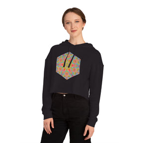 Psychedelic Mandala - Women’s Cropped Hooded Sweatshirt