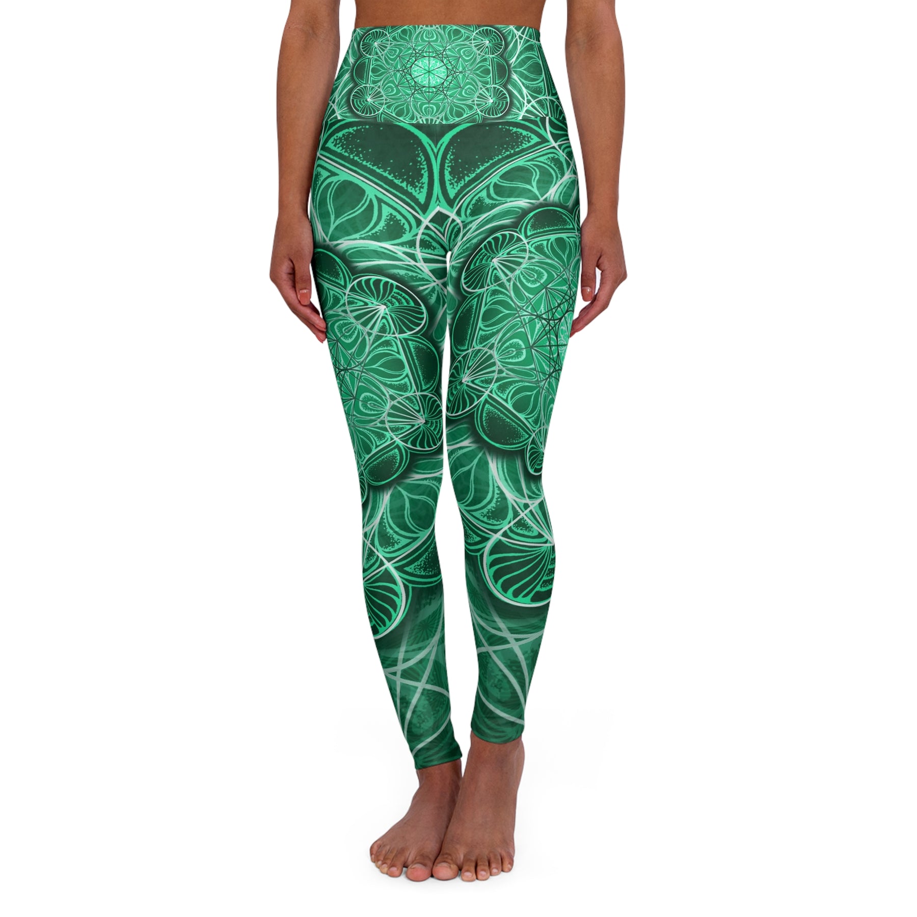 Malachite Mandala High Waisted Yoga Leggings