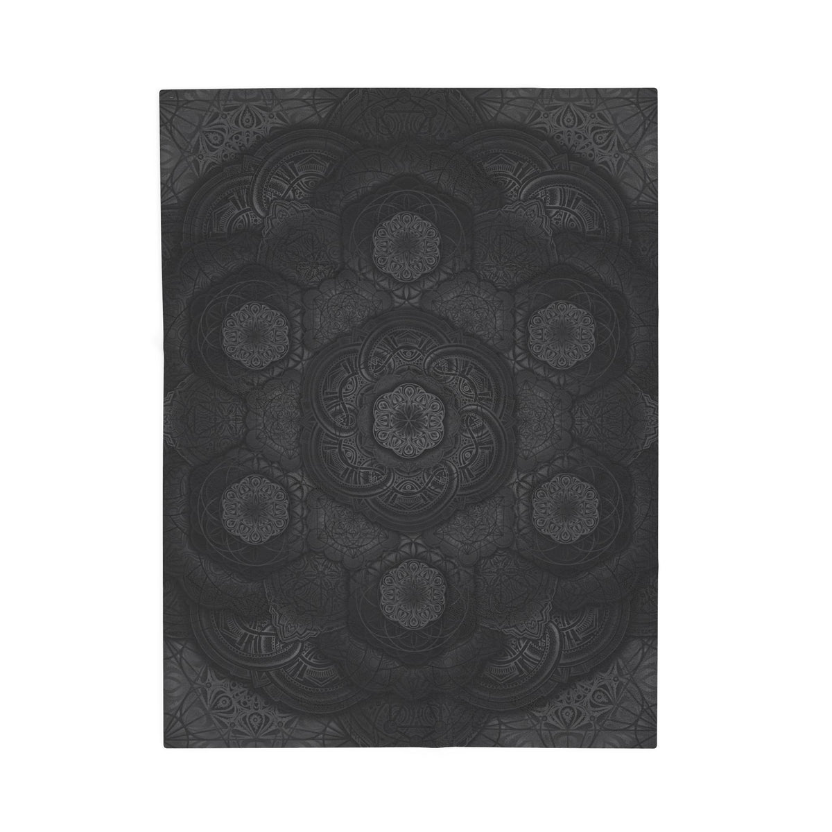 Blackout Mandala Velveteen Plush Blanket
