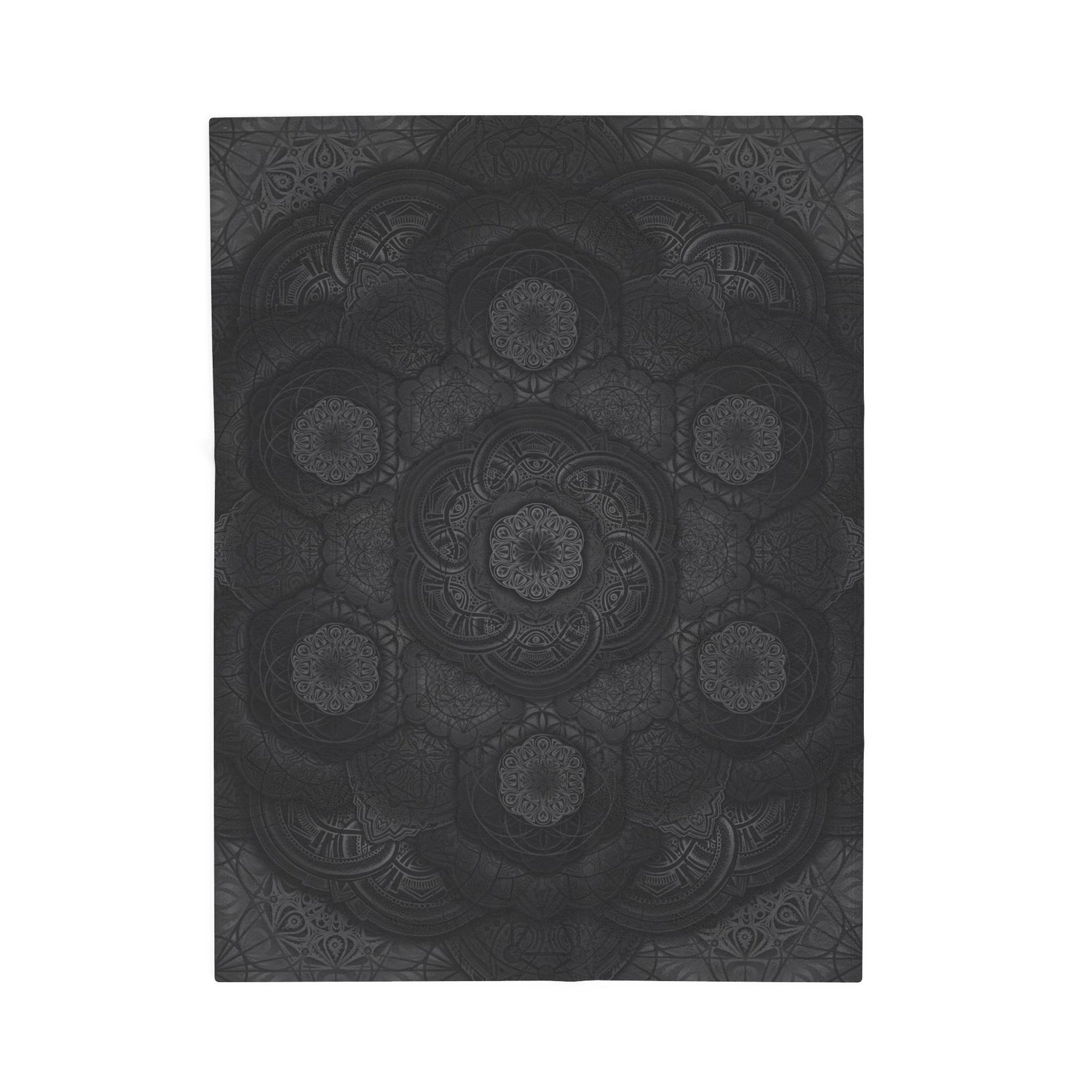 Blackout Mandala Velveteen Plush Blanket