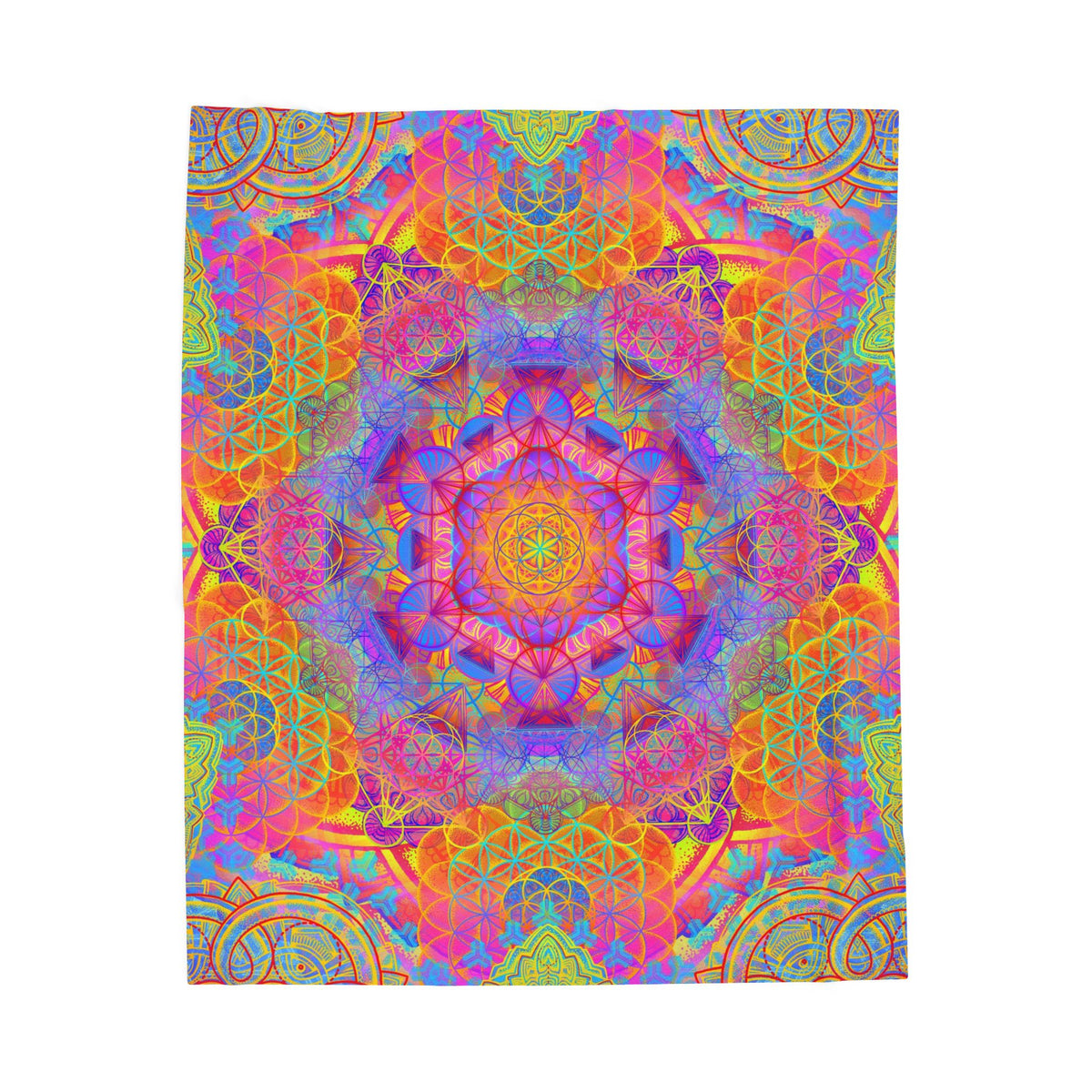 Psychedelic Mandala Velveteen Plush Blanket