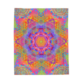 Psychedelic Mandala Velveteen Plush Blanket