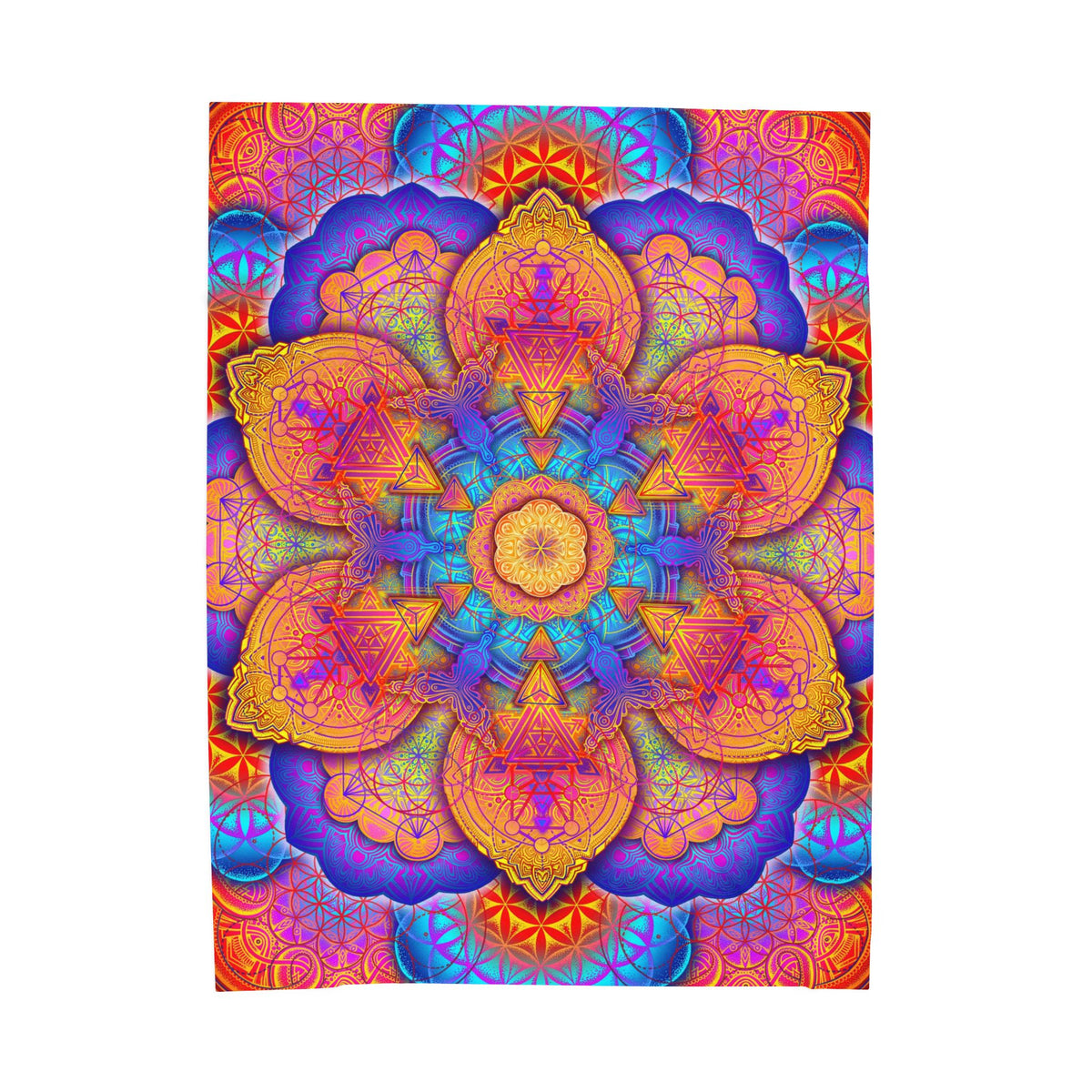 Psychedelic Mandala Velveteen Plush Blanket