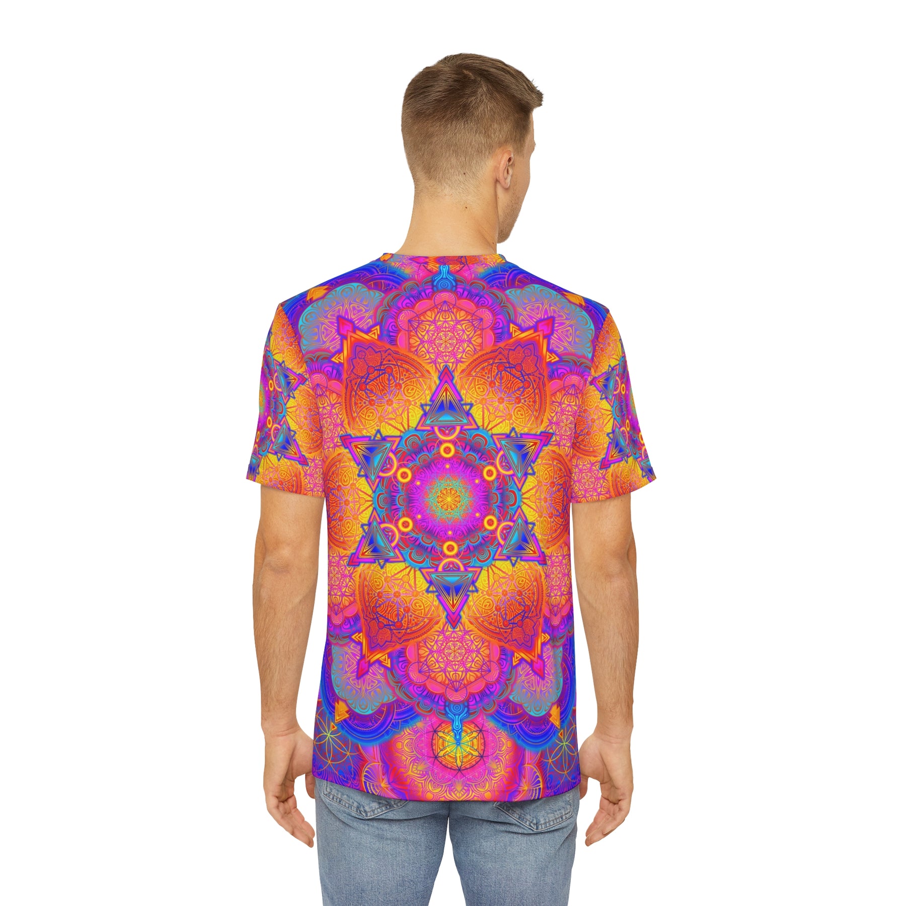 Psychedelic Sacred Geometry Mandala - Men's Polyester Tee