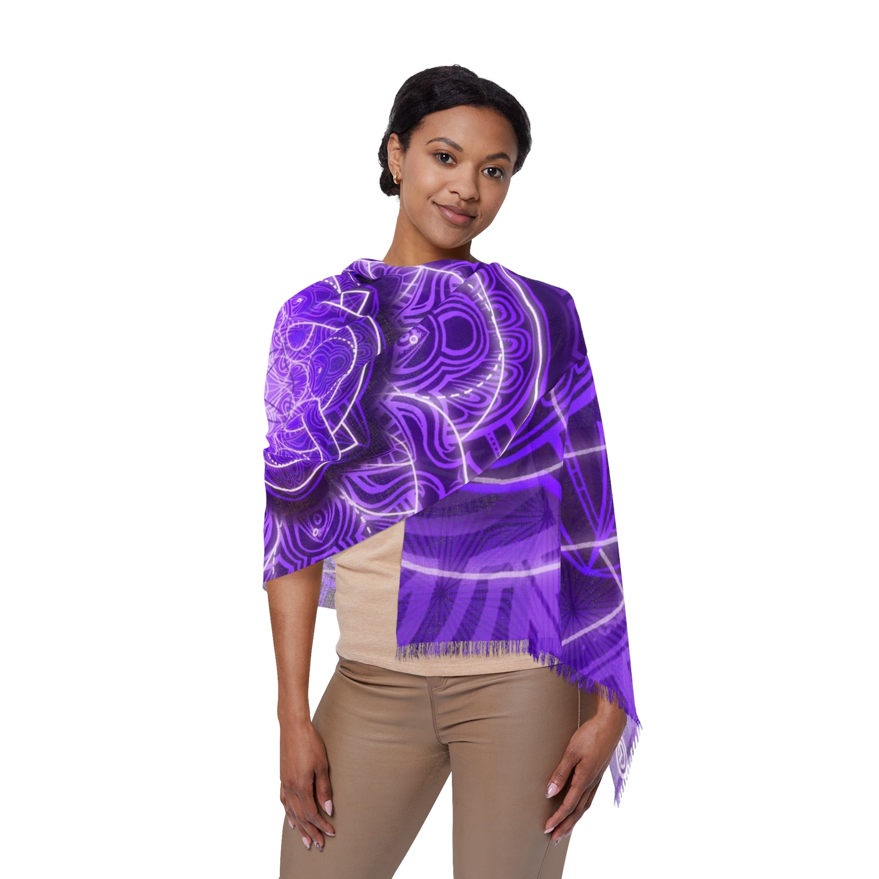 Purple Sacred Geometry Mandala Scarf