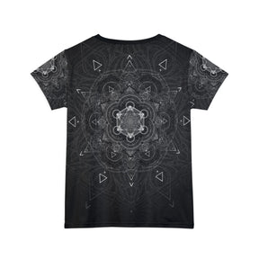 Black and White Sacred Geometry Mandala - Women's Short Sleeve Shirt