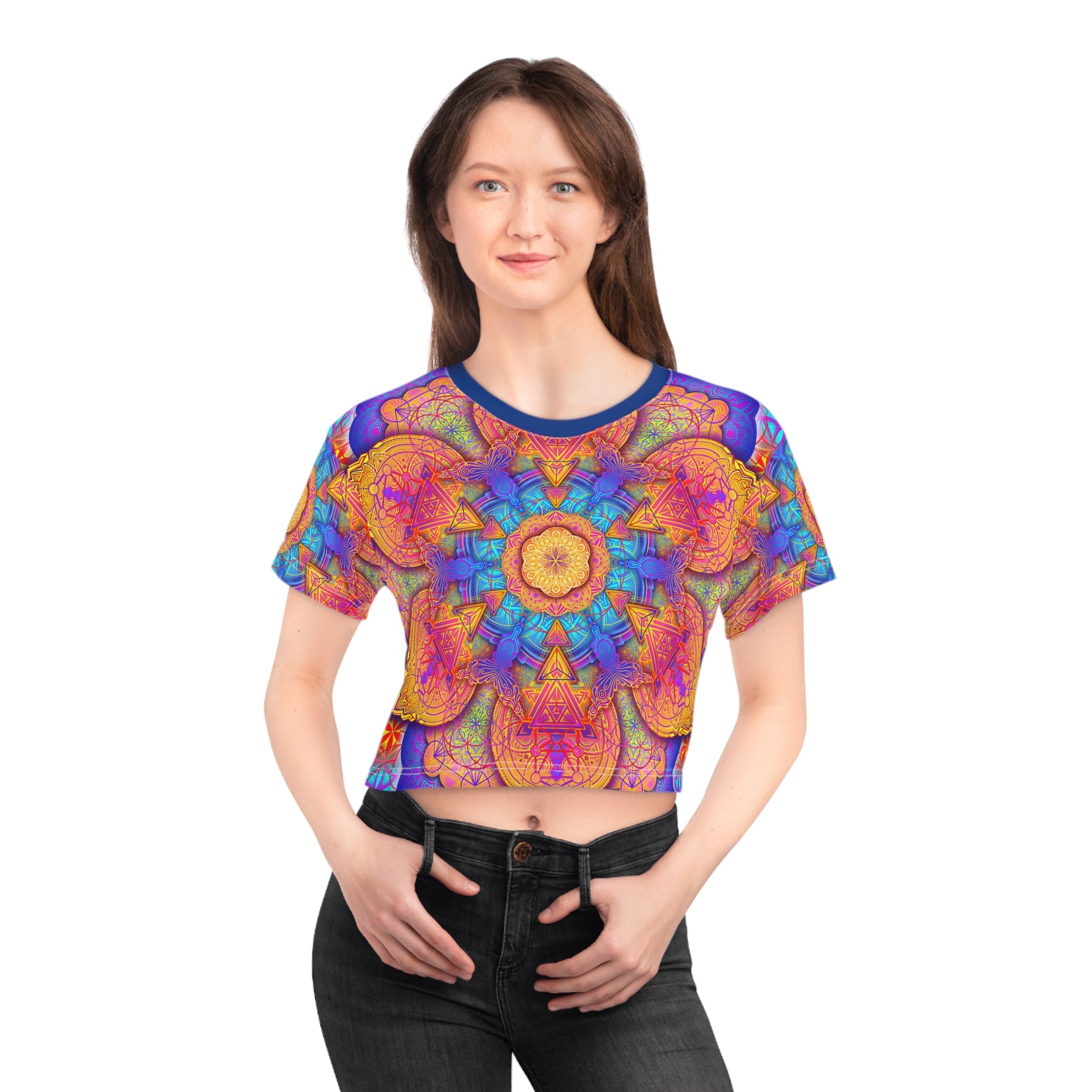 Psychedelic Mandala Crop Tee