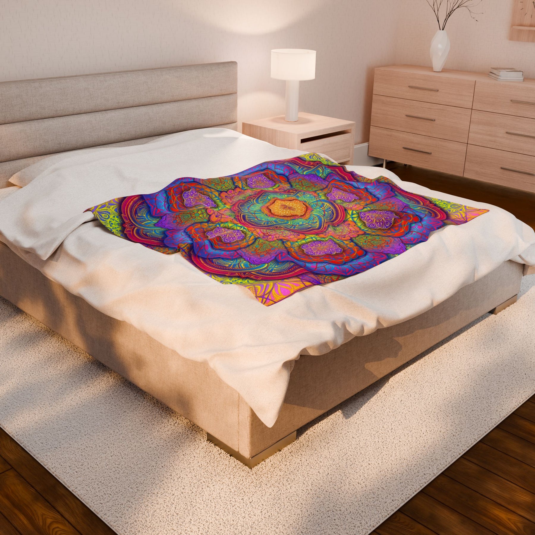 Psychedelic Mandala Velveteen Plush Blanket