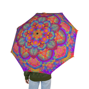 Psychedelic Mandala Automatic Foldable Umbrella