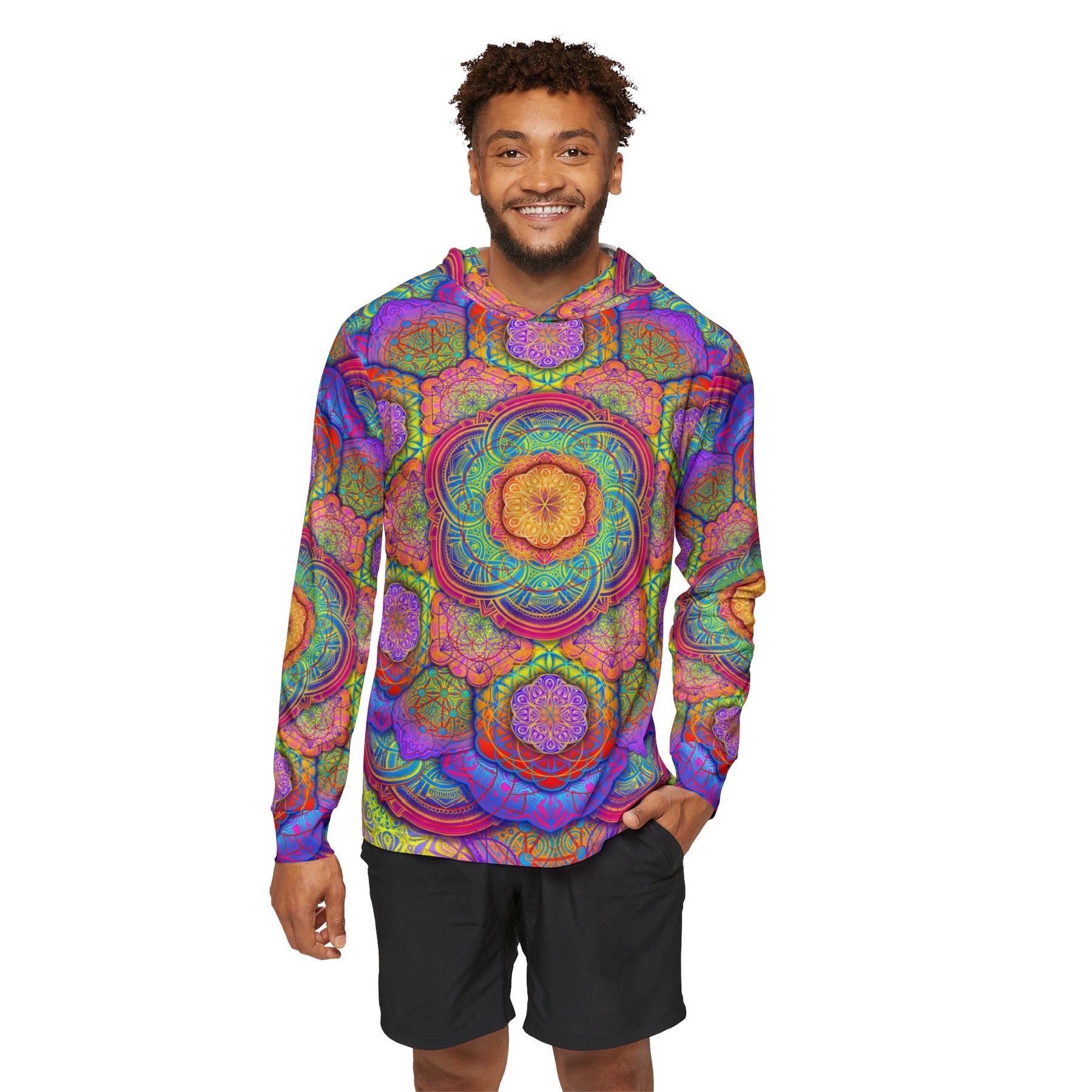 Psychedelic Mandala Men's Sun Hoodie