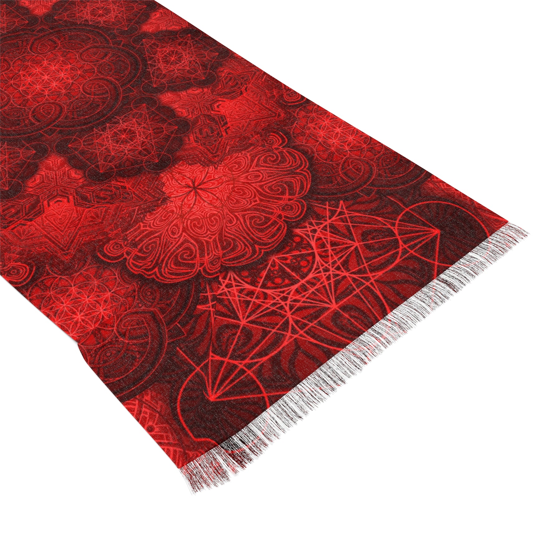 Red Sacred Geometry Mandala Scarf
