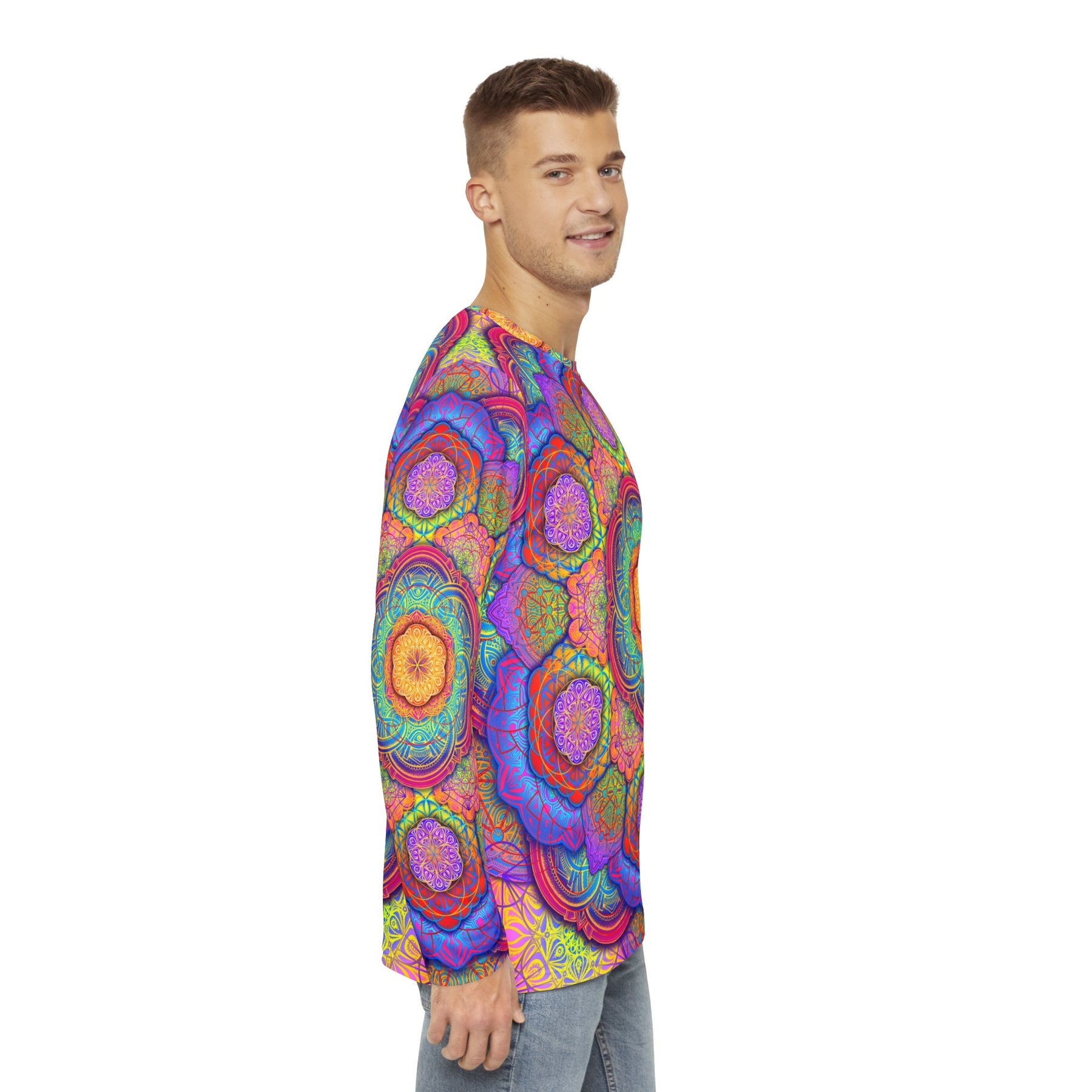 Psychedelic Mandala Men's Long Sleeve Shirt