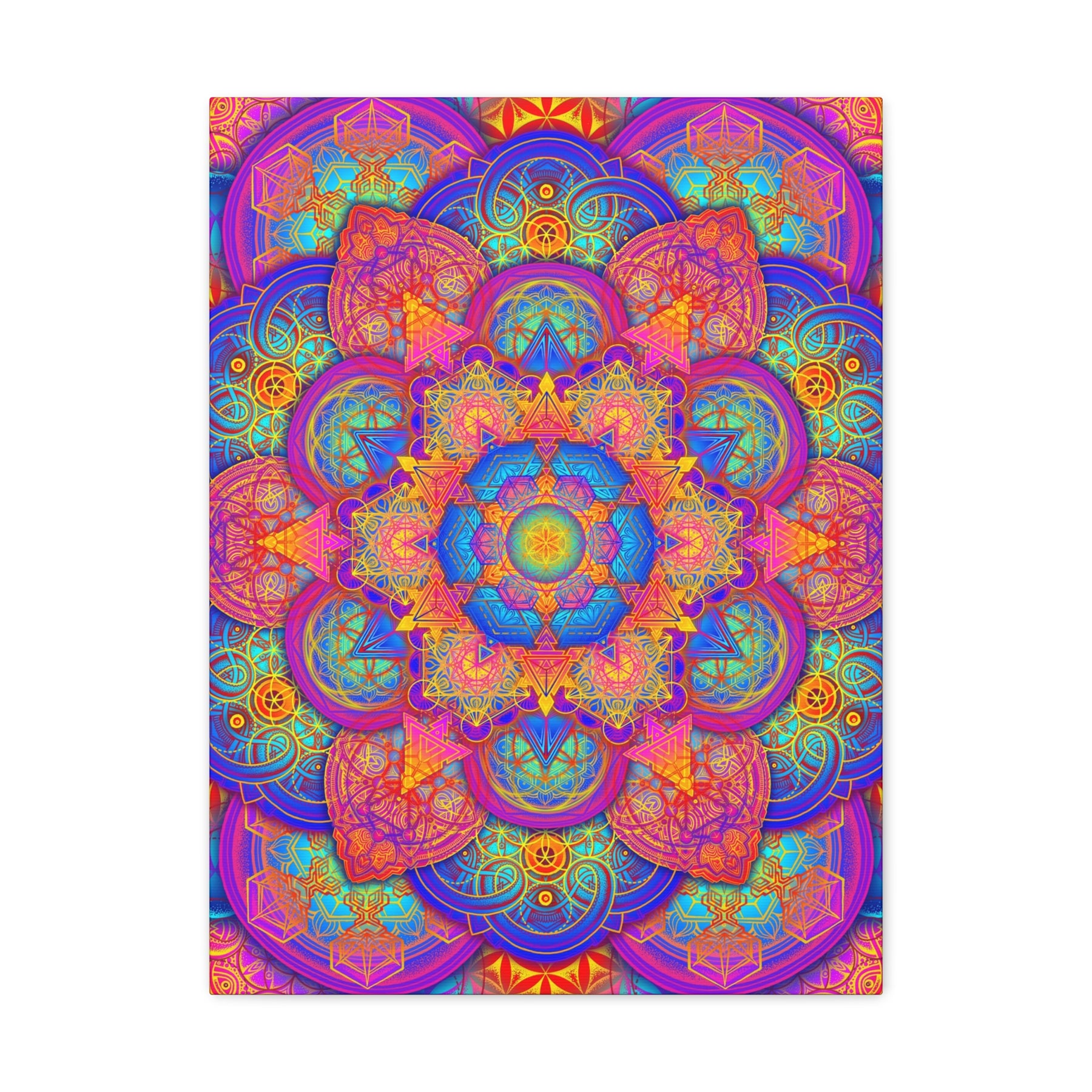 Psychedelic Metatron's Cube Canvas Print