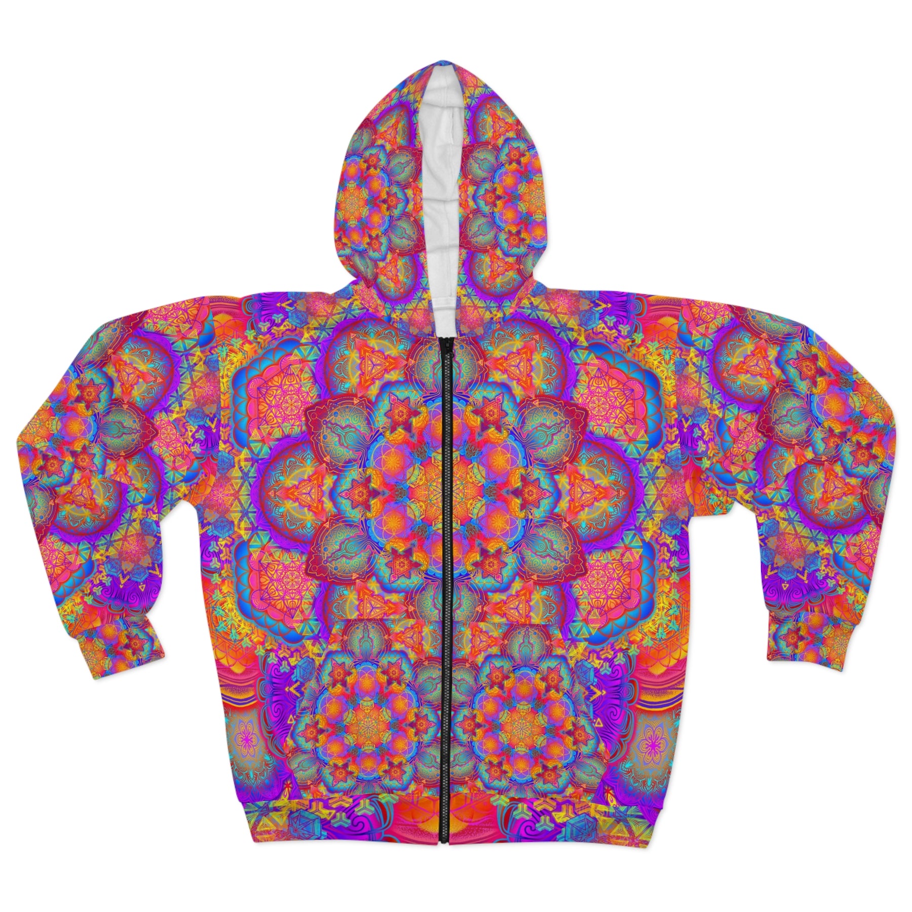 Psychedelic Mandala Unisex Zip Hoodie