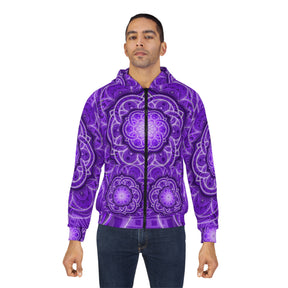 Purple Flower of Life Unisex Zip Hoodie