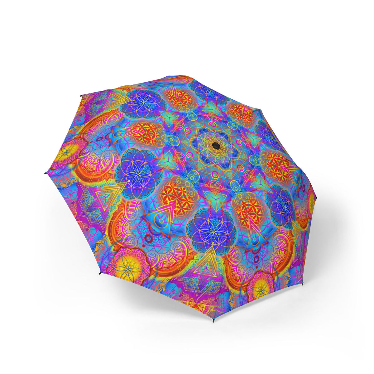 Psychedelic Mandala Automatic Foldable Umbrella
