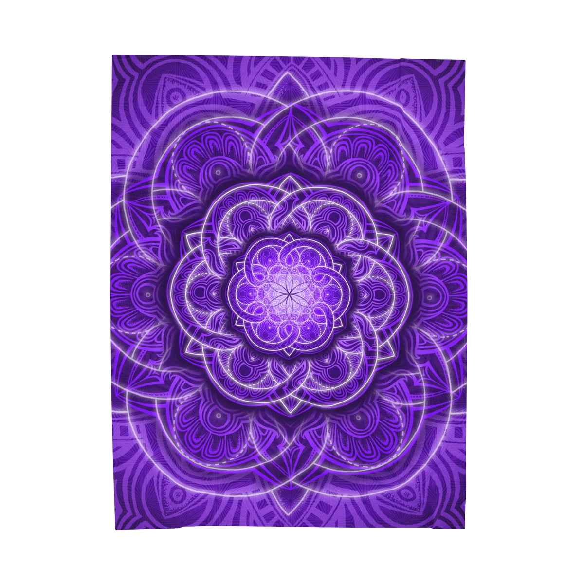 Purple Flower of Life Velveteen Plush Blanket