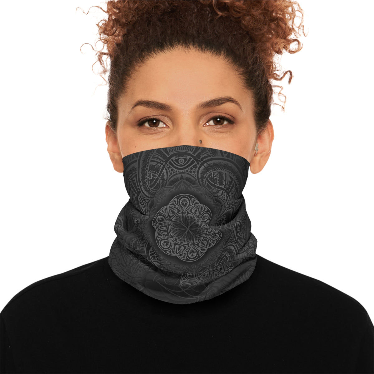 Blackout Mandala Neck Gaiter - Lightweight Stylish Face Covering for Outdoor Adventures