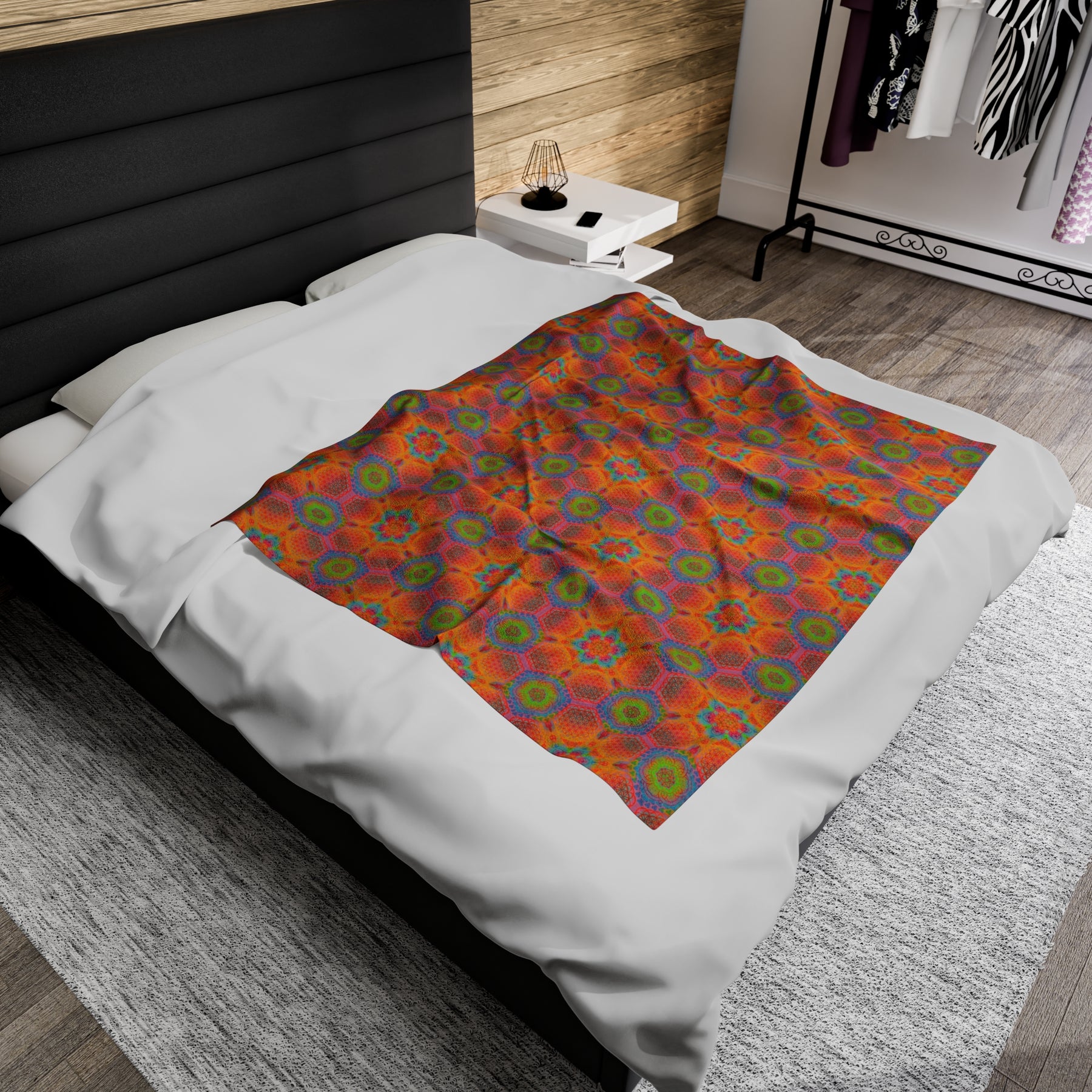 Sacred Geometry Mandala Velveteen Plush Blanket