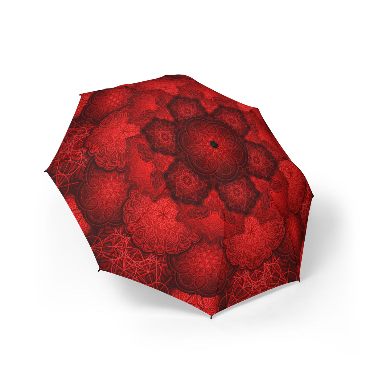 Red Mandala Automatic Foldable Umbrella