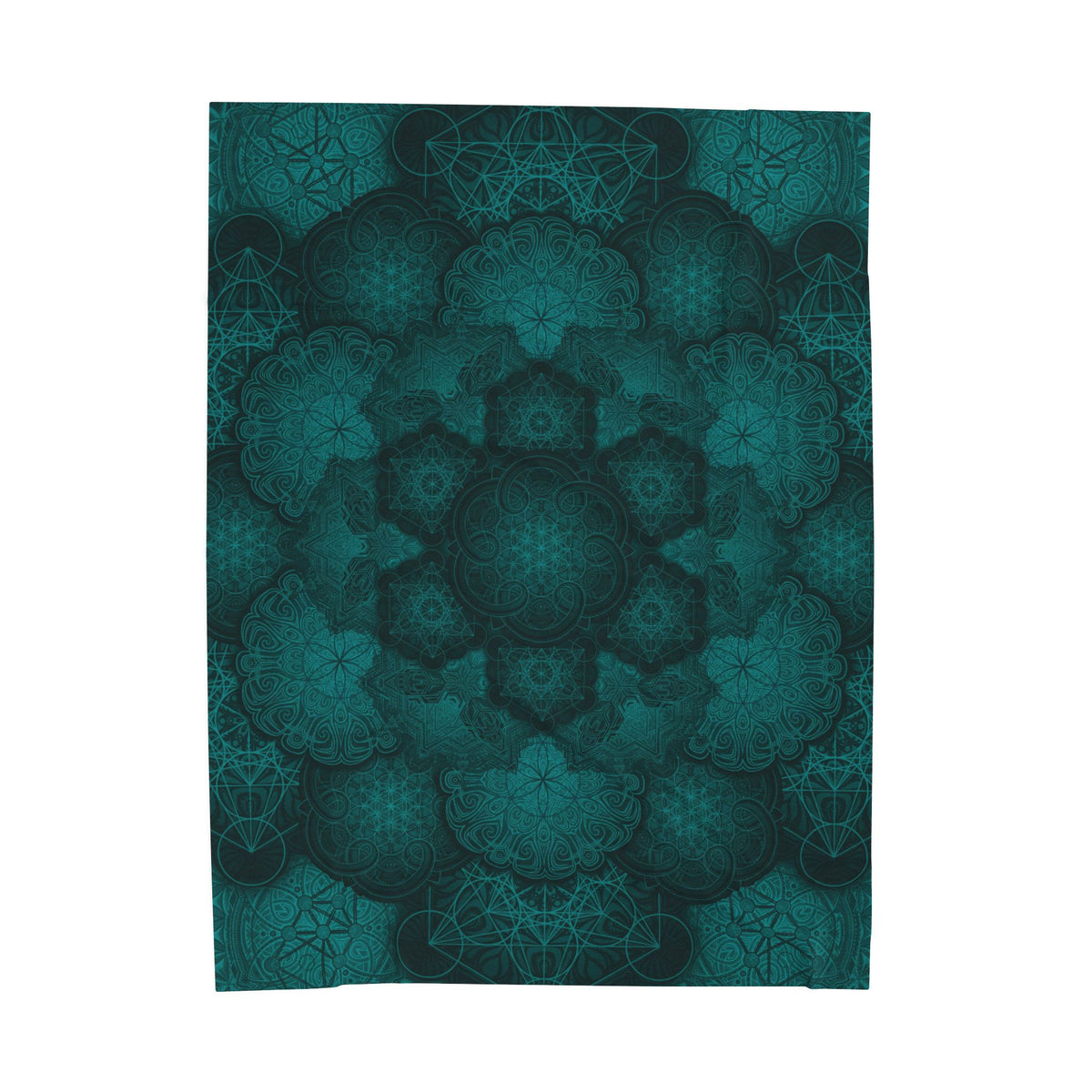 Teal Mandala Velveteen Plush Blanket