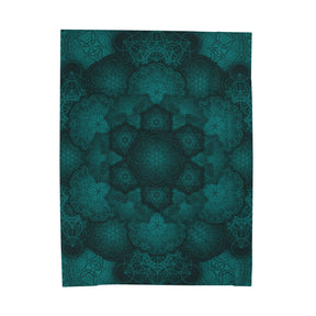 Teal Mandala Velveteen Plush Blanket