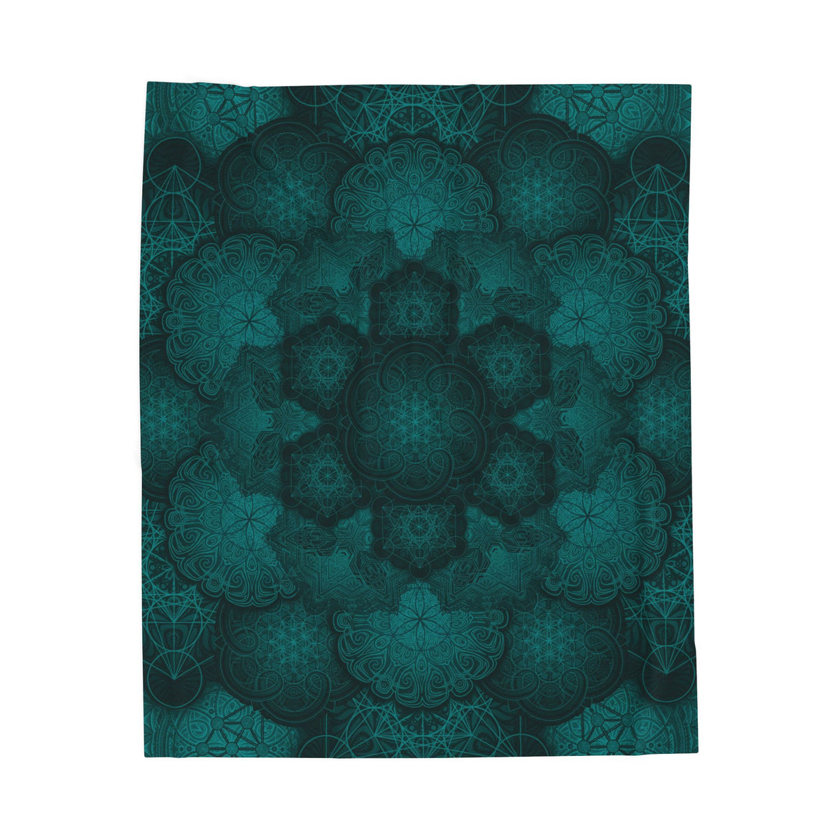 Teal Mandala Velveteen Plush Blanket