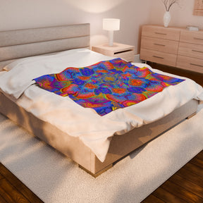 Psychedelic Mandala Velveteen Plush Blanket