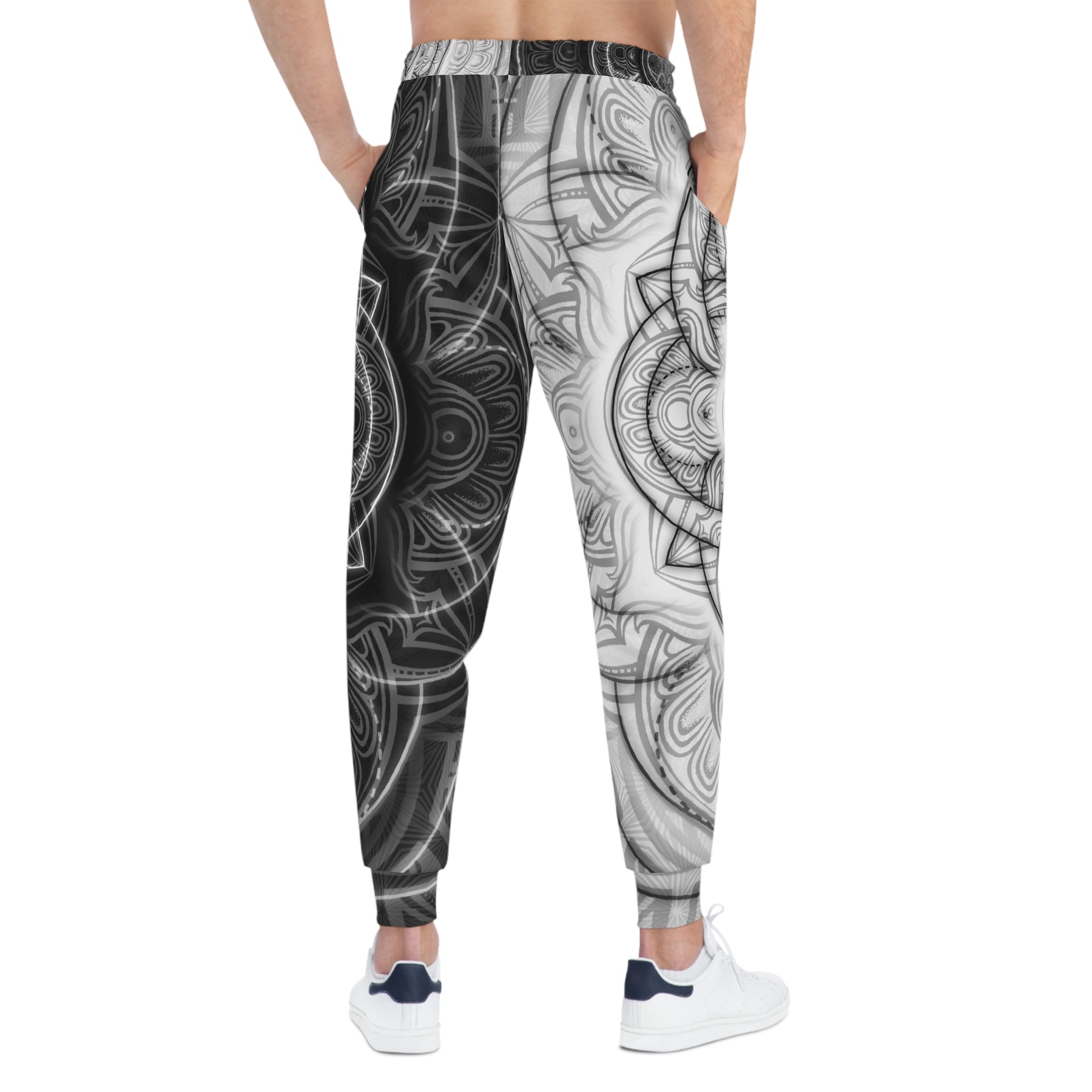 Black and White Flower of Life Joggers