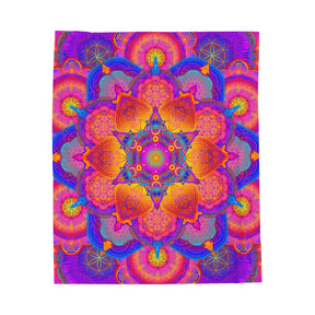 Starburst Mandala - Velveteen Plush Blanket