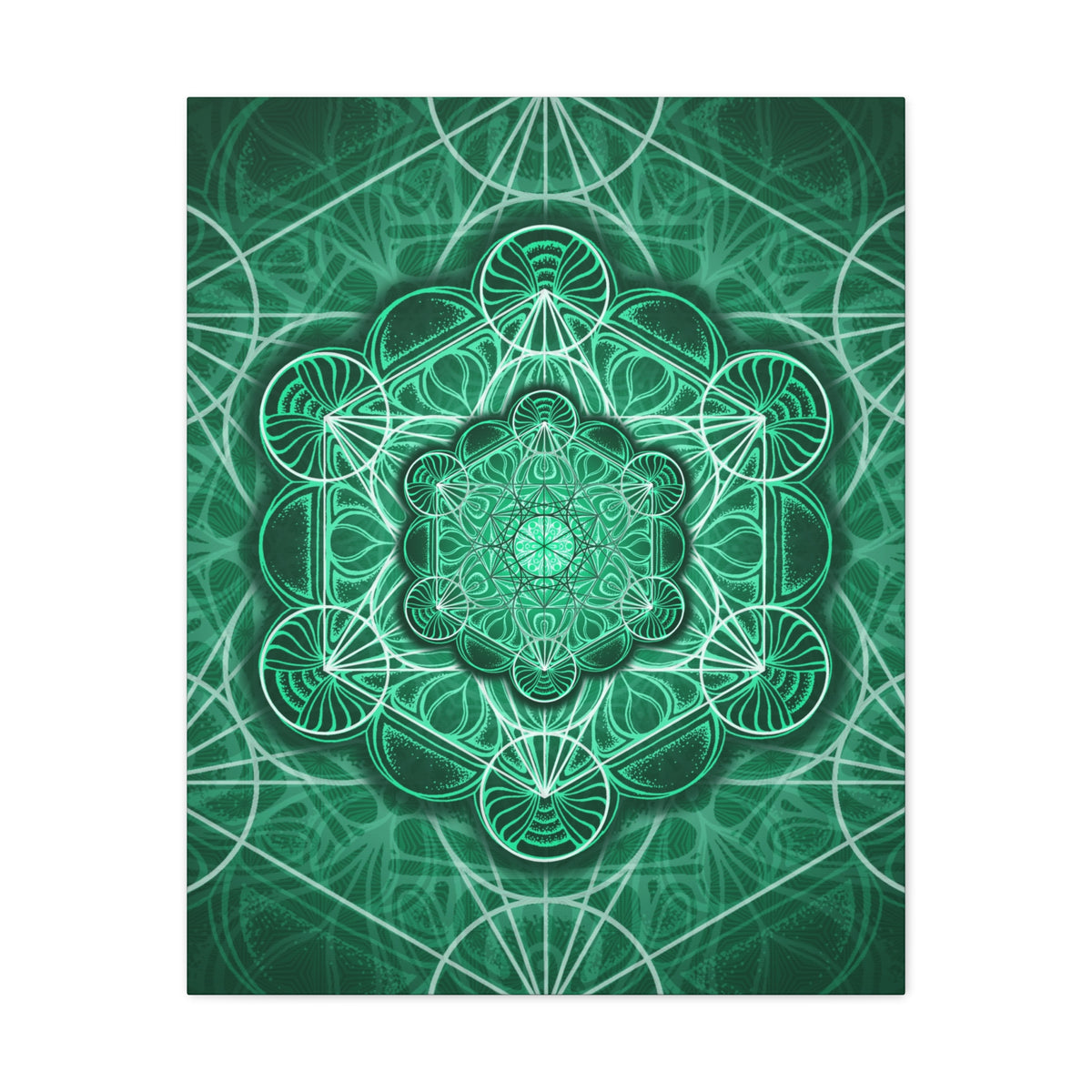 Malachite Mandala Canvas Print