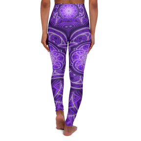 Purple Flower of Life High Waisted Yoga Leggings