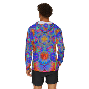 Psychedelic Metatrons Cube Mandala Men's Sun Hoodie