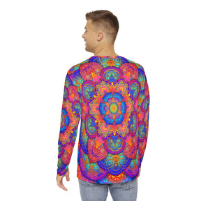 Psychedelic Sacred Geometry Mandala Men's Long Sleeve Shirt