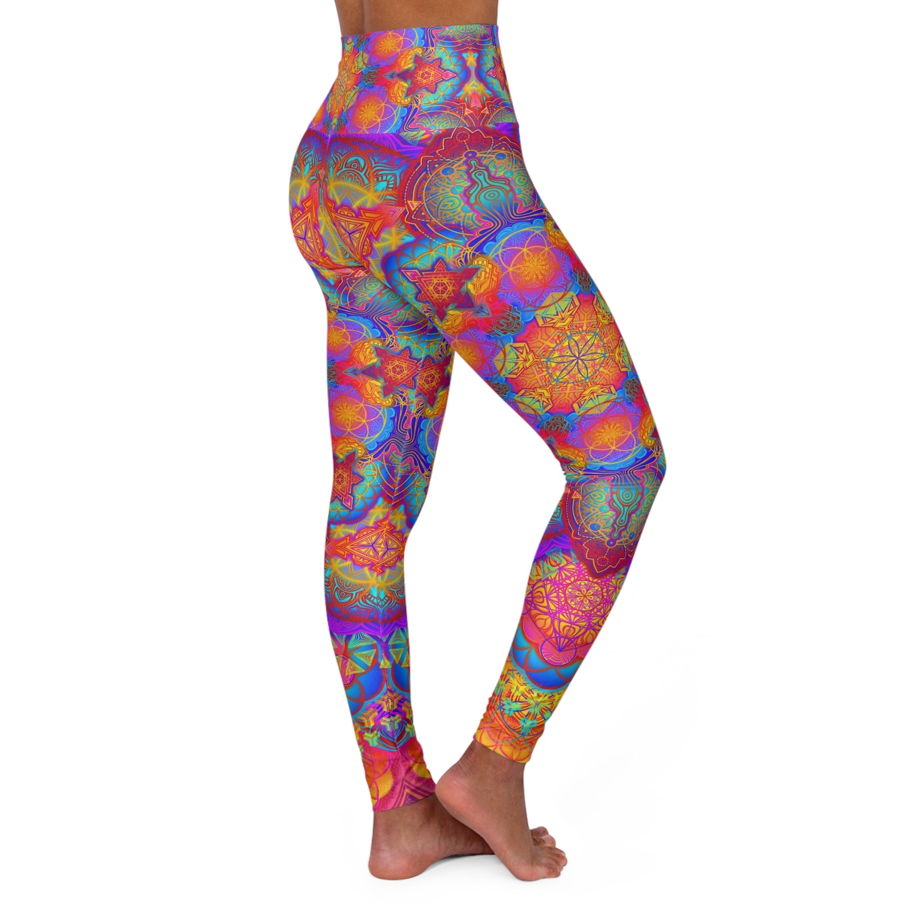 Psychedelic Mandala High Waisted Yoga Leggings