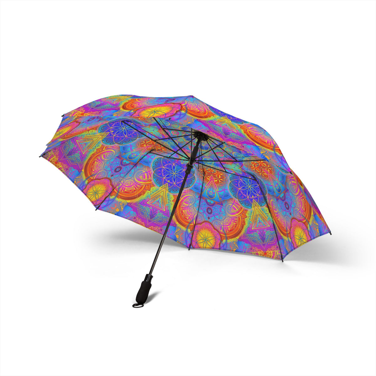 Psychedelic Mandala Automatic Foldable Umbrella