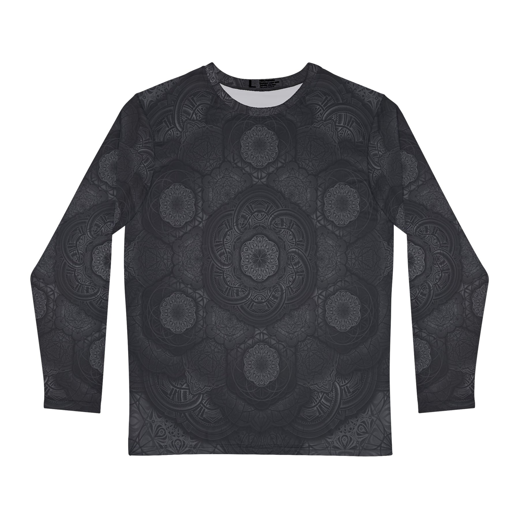 Blackout Mandala Men's Long Sleeve Shirt