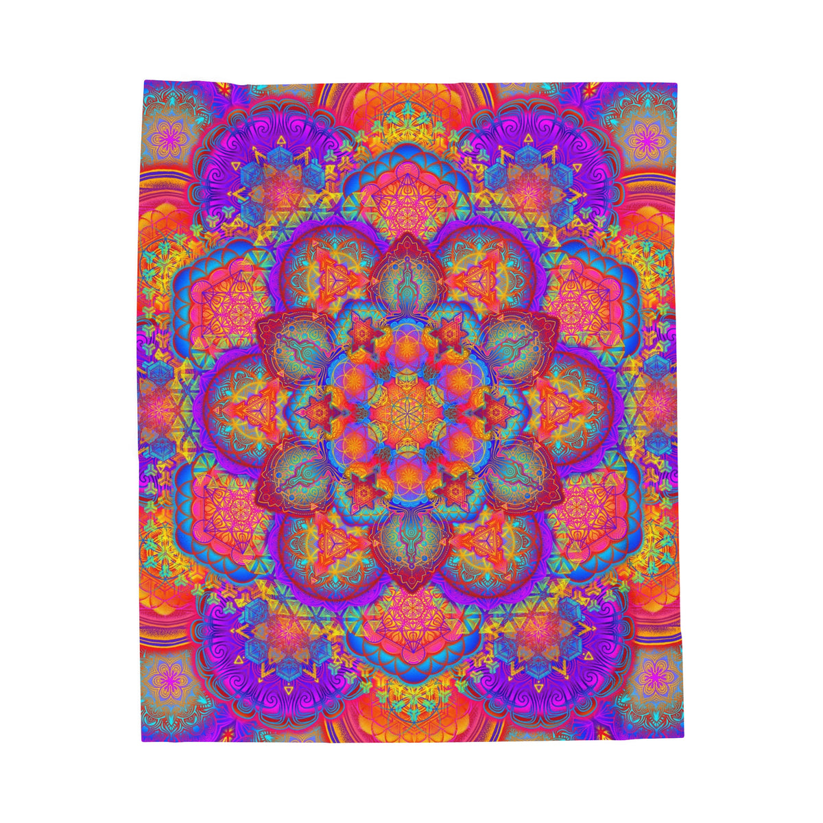 Psychedelic Mandala Velveteen Plush Blanket