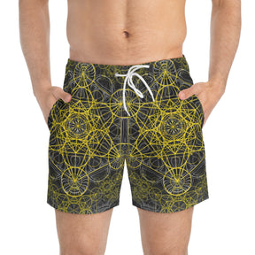 Metatrons Cube Mandala Swim Trunks