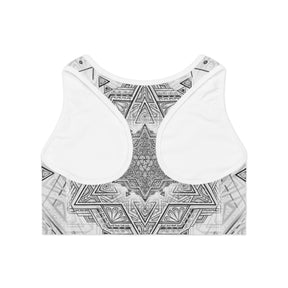 White Star Tetrahedron Mandala Sports Bra