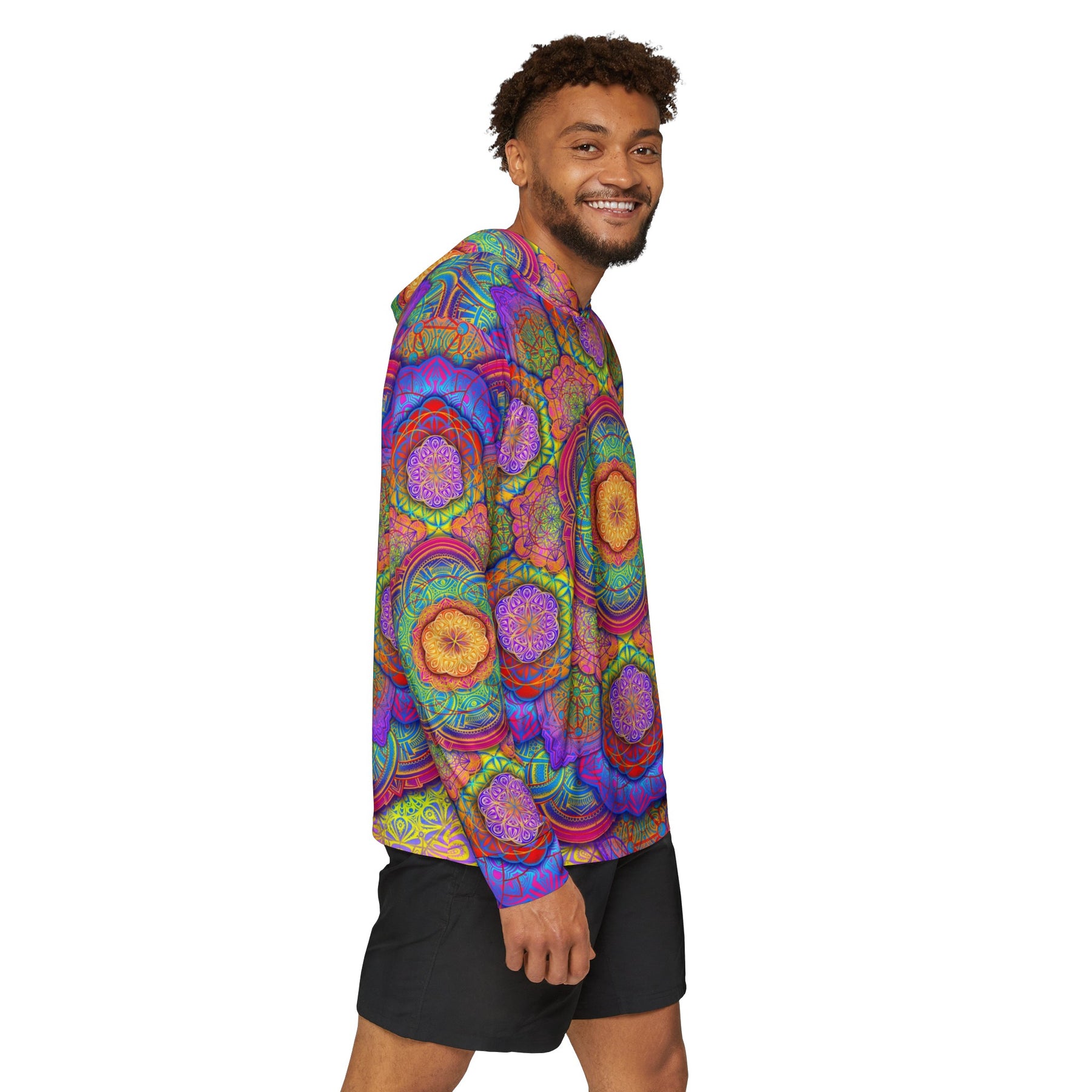 Psychedelic Mandala Men's Sun Hoodie