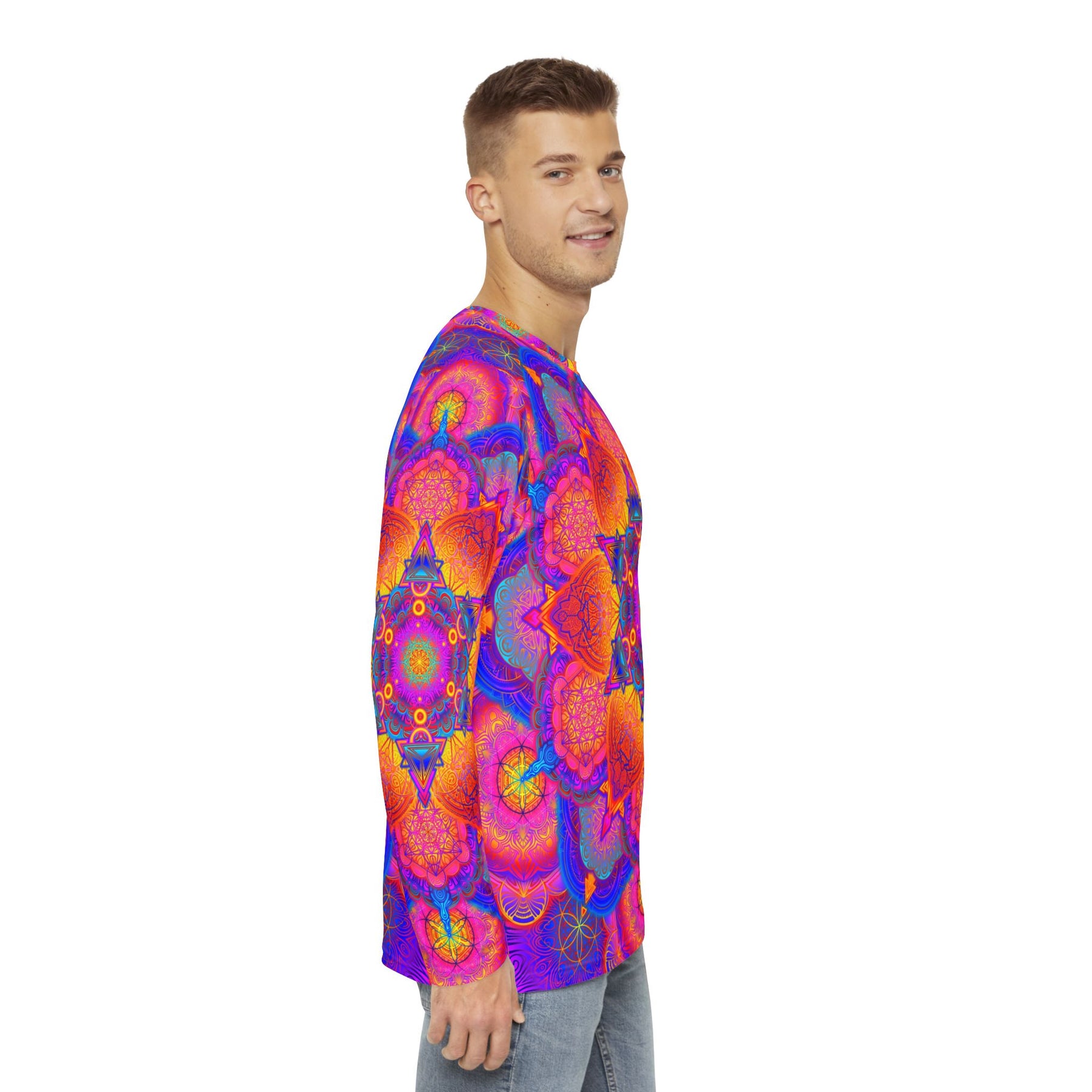 Psychedelic Mandala Men's Long Sleeve Shirt