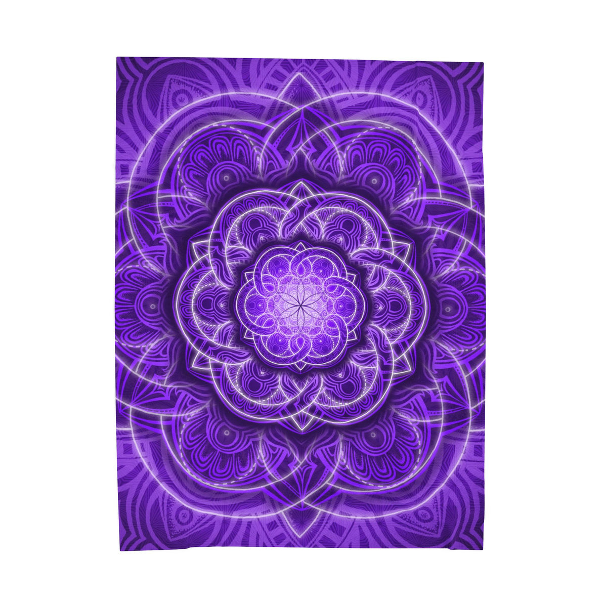 Purple Flower of Life Mandala Velveteen Plush Blanket