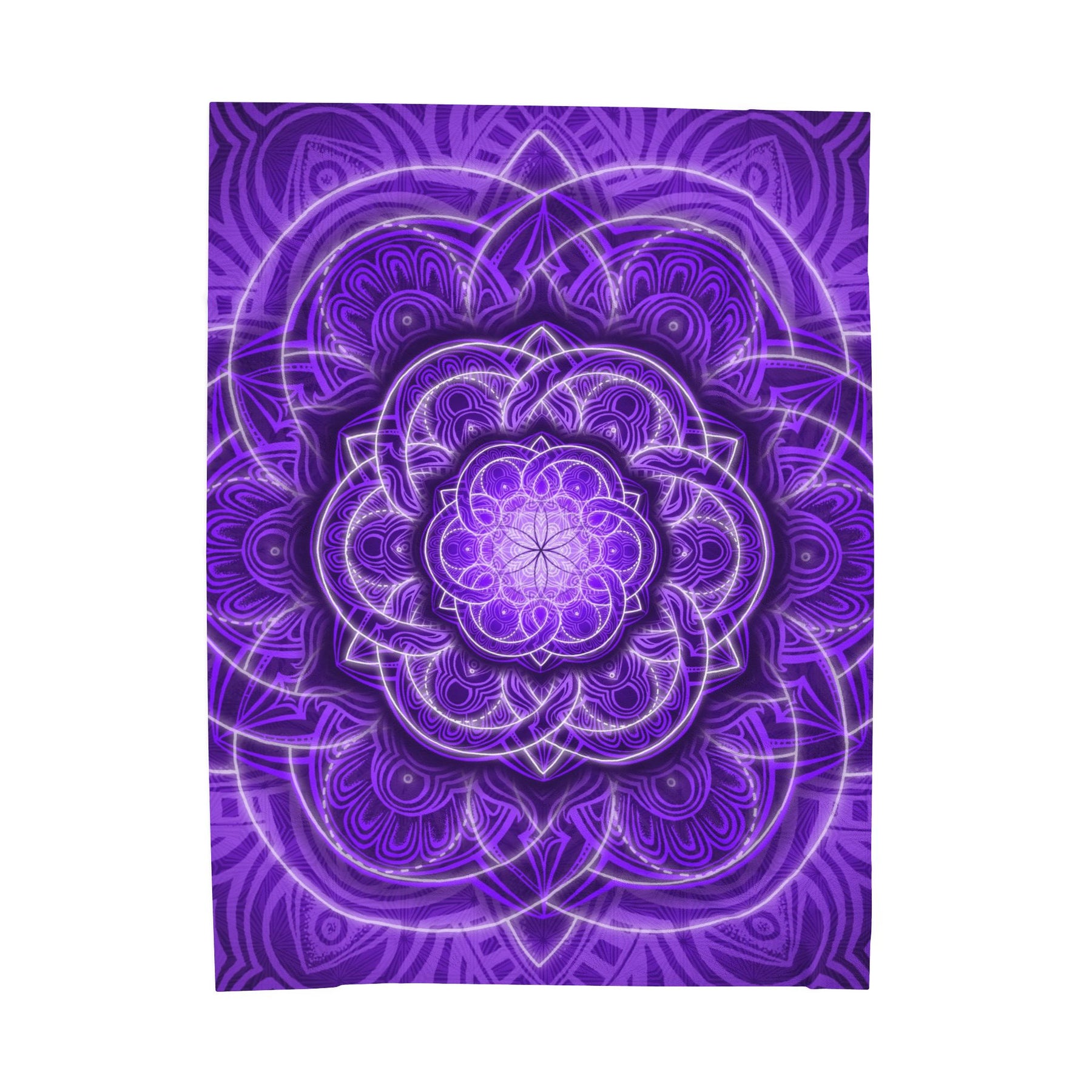Purple Flower of Life Mandala Velveteen Plush Blanket