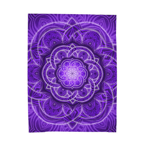 Purple Flower of Life Mandala Velveteen Plush Blanket