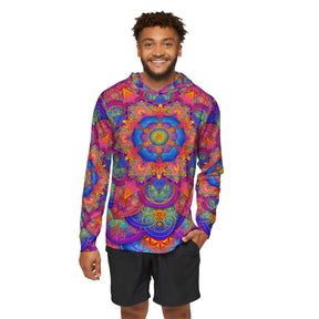 Psychedelic Metatrons Cube Mandala Men's Sun Hoodie