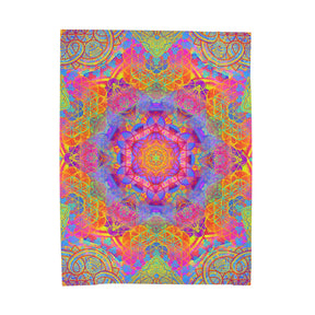 Sunrise Mandala - Velveteen Plush Blanket