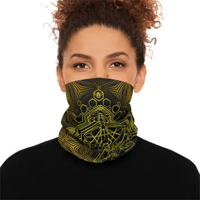 Sacred Geometry Honeybee Neck Gaiter - Lightweight Stylish Face Covering for Outdoor Adventures