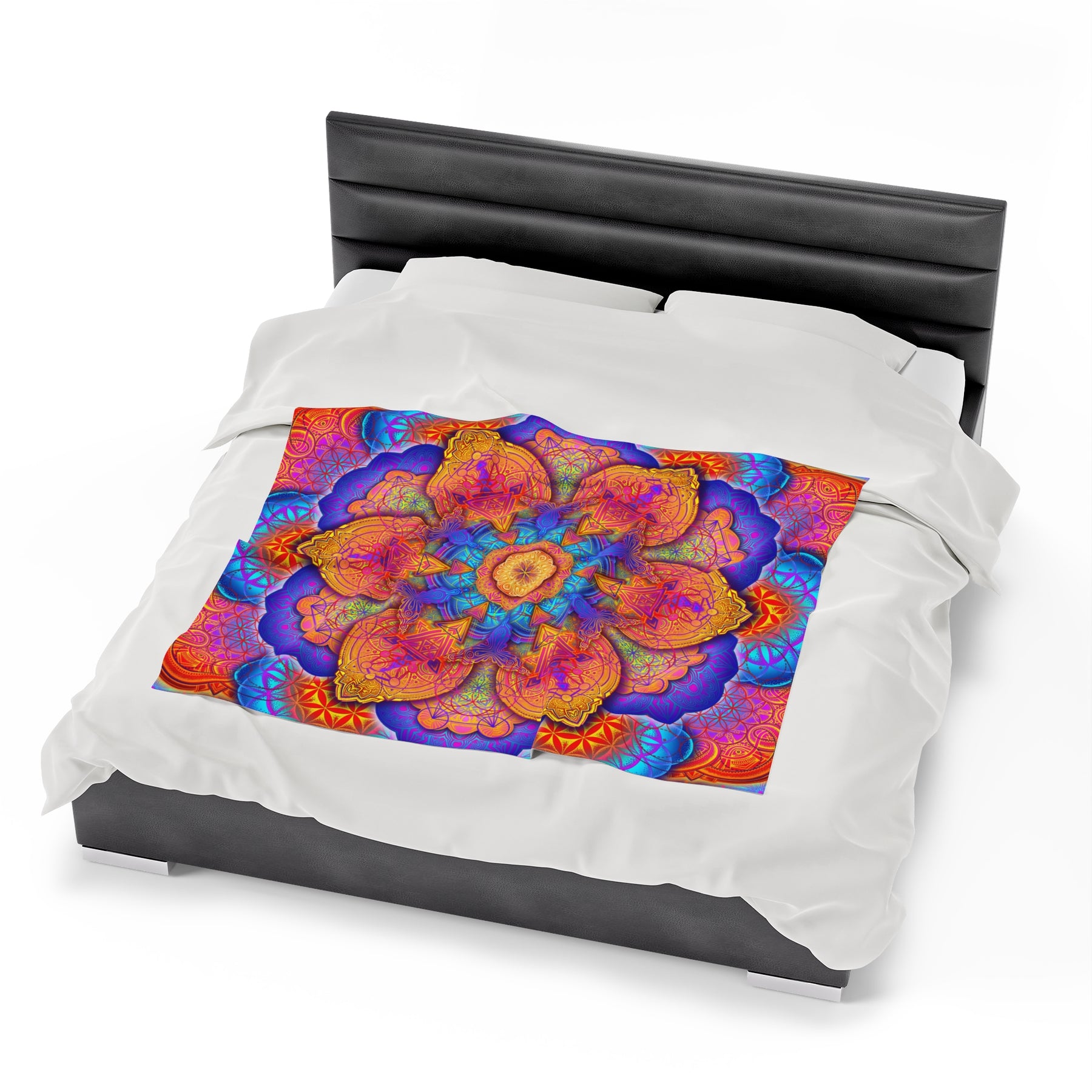 Psychedelic Mandala - Velveteen Plush Blanket