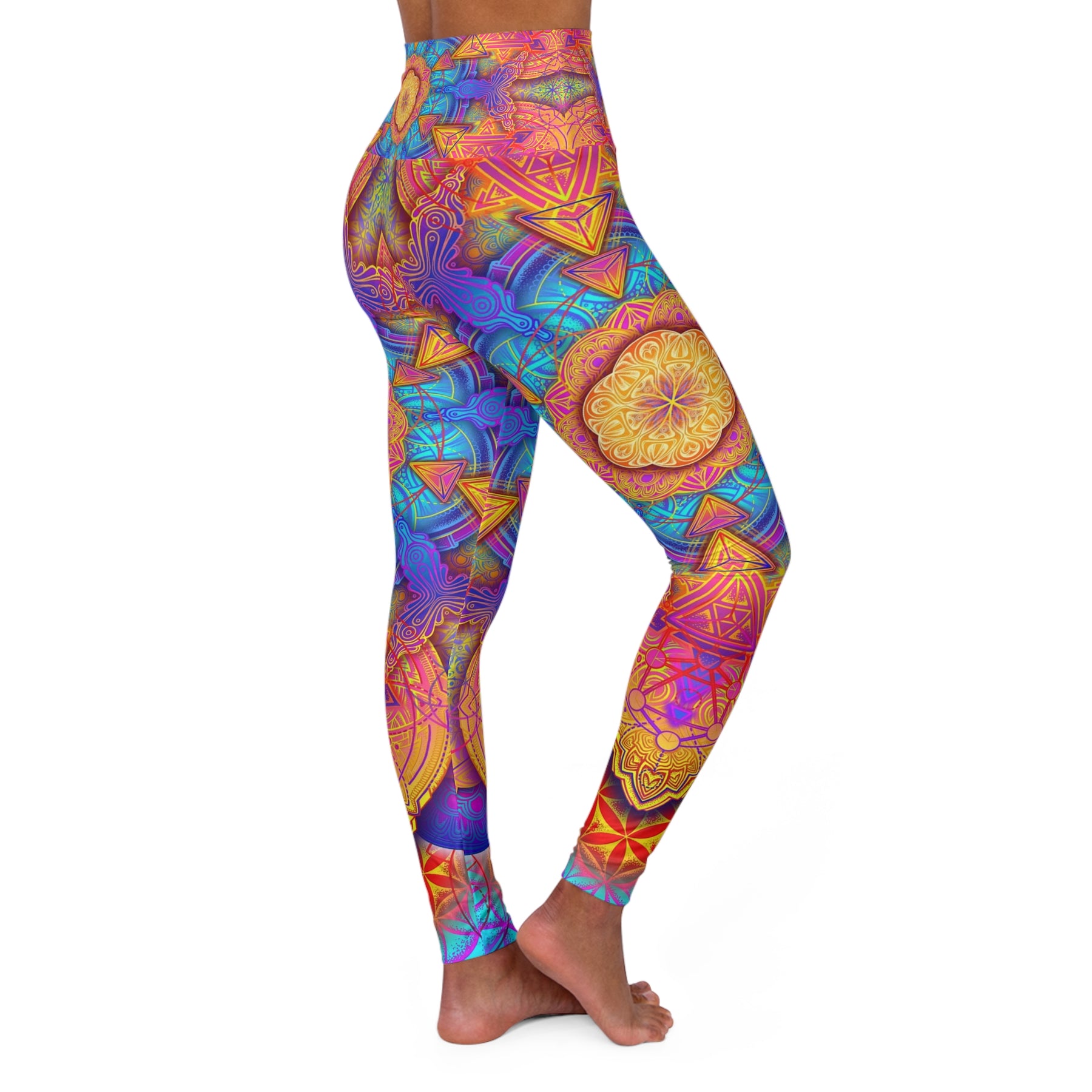 Psychedelic Mandala High Waisted Yoga Leggings